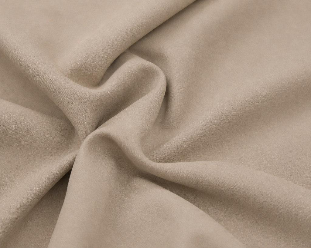 AW Classic Blended Wash & Wear fabric in Almond Beige Draped