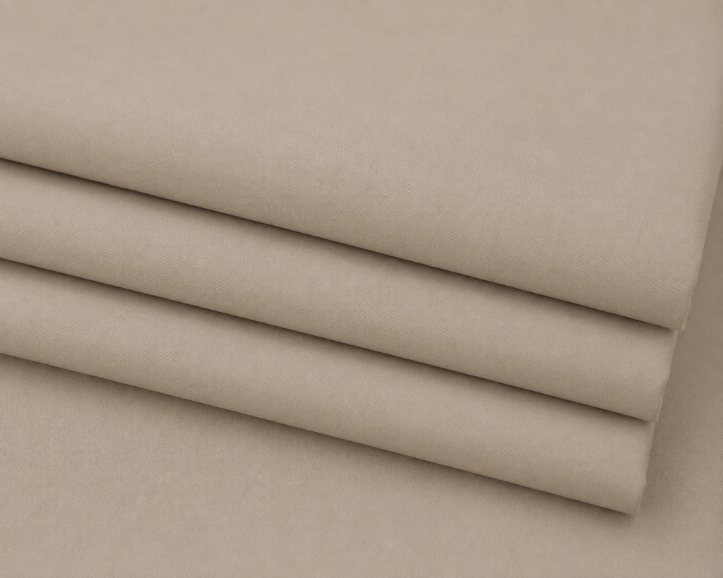 AW Classic Blended Wash & Wear fabric in Almond Beige Folded 