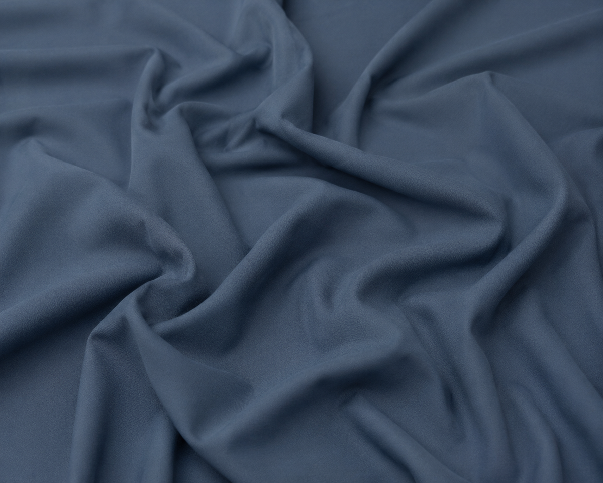 AW Classic Blended Wash & Wear fabric in Slate Blue, Draped